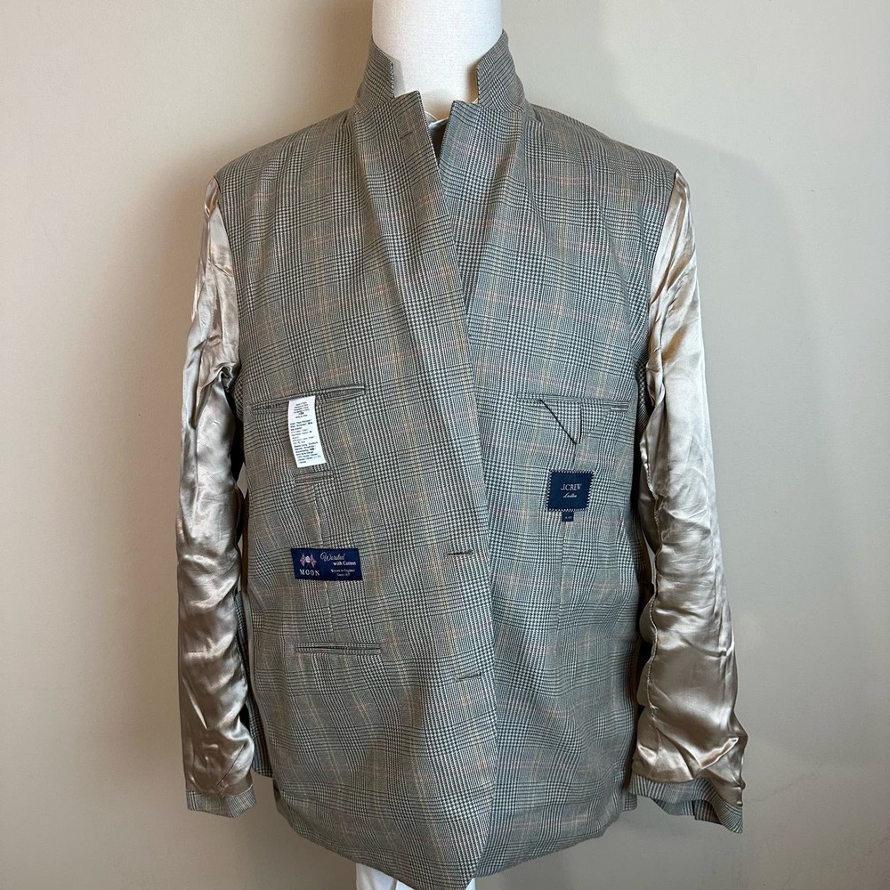 J.Crew Glen Plaid Cream Moon Ludlow Blazer NWOT 44R - Picture 8 of 12